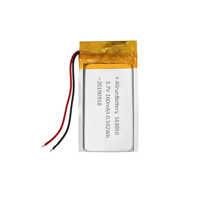 160mAh 163050 충전식 리튬 이온 폴리머 배터리 팩 3.7 V
