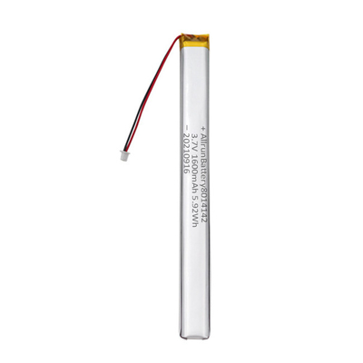 금고 3.7V 1600mAh는 음성 기록 장치를 위한 리포 배터리 초협 리튬-폴리머 배터리를 맞추어줍니다