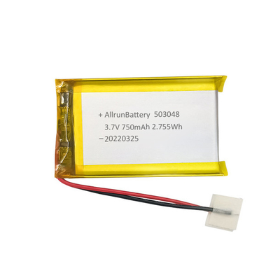 가벼운 장방형 재충전용 Li 중합체 건전지 3.7V 750mAh LiPo 건전지