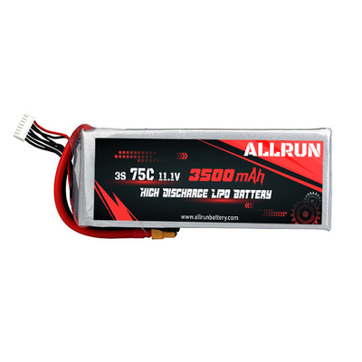 3S 3500mAh 11.1 V 고방전 LiPo 배터리 팩 75C ​​리튬 폴리머 배터리