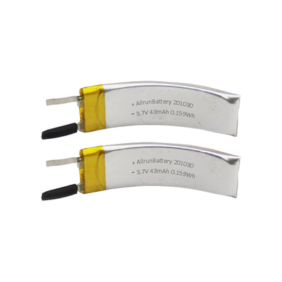 VR 배터리 리튬 폴리머 3.7 V 43mAh 곡선 충전식 배터리 LiPo