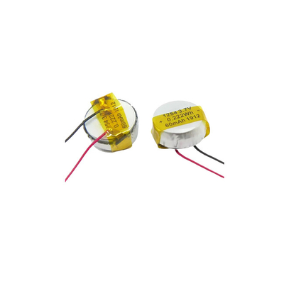 버튼 리튬 폴리 배터리 1254 강력한 3.7 V 60mAh LiPo 배터리