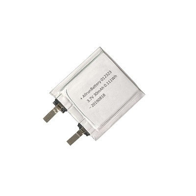 3.7V 30mAh LiPo 배터리 1mm 초박형 리튬 폴리머 배터리 셀 012323