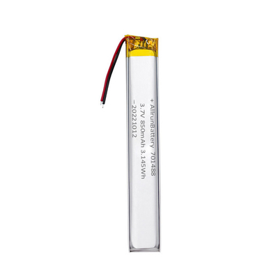 의료 설비에 대해 초협 3.7V 850mAh 701488 맞춘 리포 건전지 팩