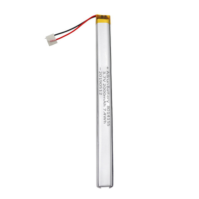 매우 믿을 수 있는 3.7 V 2000mAh 주문 LiPo 건전지는 펜 드라이브 지팡이를 위해 매우 좁습니다