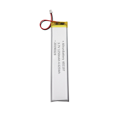 가벼운 매우 좁은 1C 주문 LiPo 건전지 3.7V 1250mAh 602197