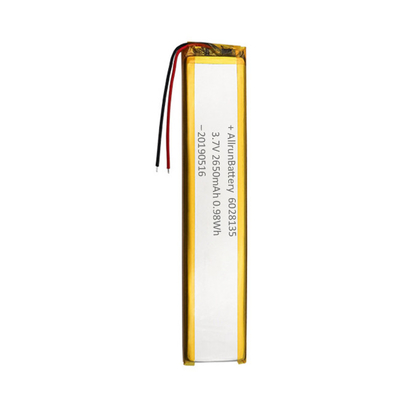 3.7V 2650mAh Li 중합체 건전지 6mm 매우 좁은 주문 LiPo 건전지