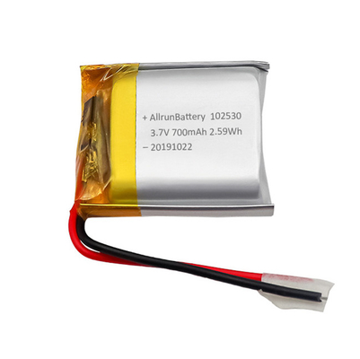 재충전용 주문 경량 LiPo 건전지 3.7 V 700mAh 102530