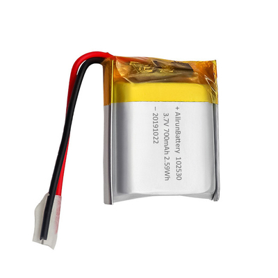 재충전용 주문 경량 LiPo 건전지 3.7 V 700mAh 102530
