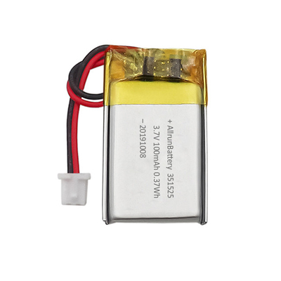 0.37Wh 3.7V 100mAh 미니 LiPo 배터리 충전식 맞춤형 351523