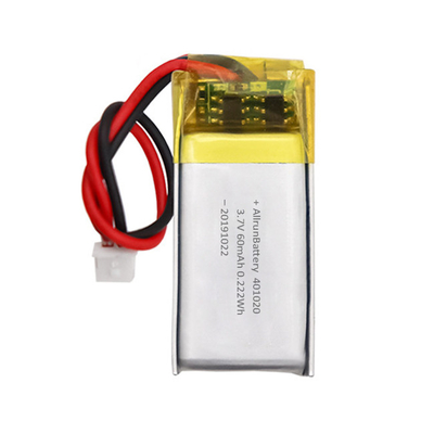 가벼운 재충전용 주문 소형 LiPo 건전지 3.7 V 60mAh 401020