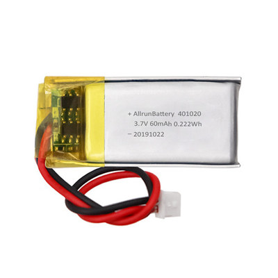 가벼운 재충전용 주문 소형 LiPo 건전지 3.7 V 60mAh 401020