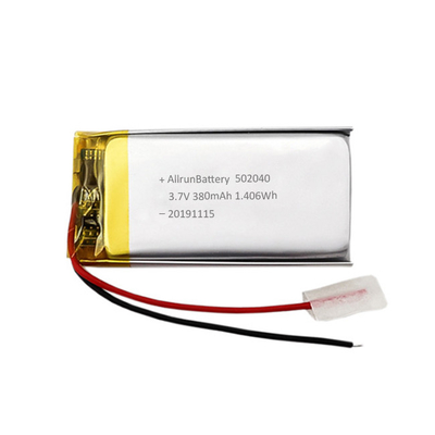 얇은 3.7V 380mAh LiPo 건전지 주문 Li 이온 재충전 전지