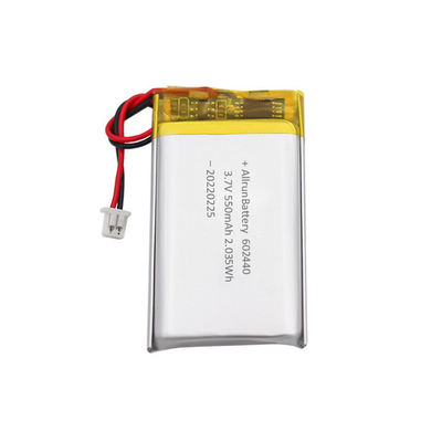 주문 강력한 얇은 재충전용 LiPo 건전지 3.7 V 550mAh 602440