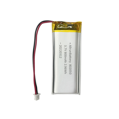 1C 얇은 직사각형 모양의 배터리 충전식 3.7 V LiPo 배터리 800mAh