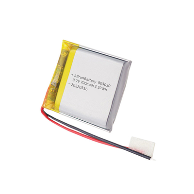 강력한 의학 리튬 전지 재충전용 3.7 V 700mAh LiPo 건전지