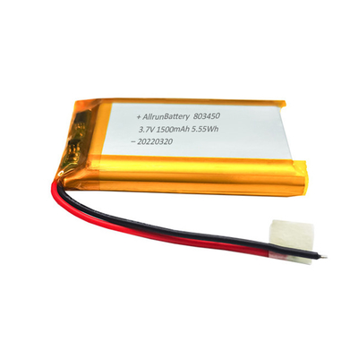 강력한 사각형 모양의 배터리 맞춤형 3.7 V 1500mAh LiPo 배터리