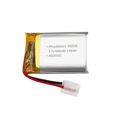 의료 기기를 위한 재충전용 가벼운 LiPo 건전지 800mAh 3.7V 902535