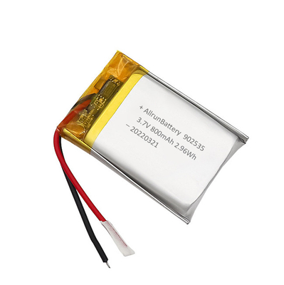 의료 기기를 위한 재충전용 가벼운 LiPo 건전지 800mAh 3.7V 902535