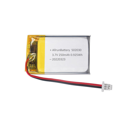얇은 3.7 V 250mAh LiPo 배터리 직사각형 리튬 폴리머 재충전 전지