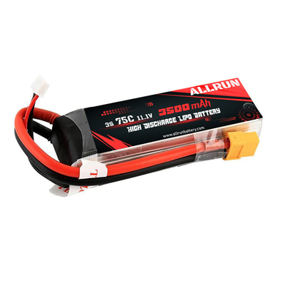 3S 3500mAh 11.1 V 고방전 LiPo 배터리 팩 75C ​​리튬 폴리머 배터리
