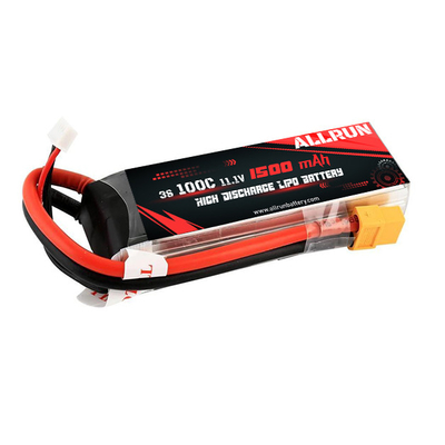 재충전용 높은 방전 LiPo 건전지 팩 100C 1500mAh 3S 11.1V