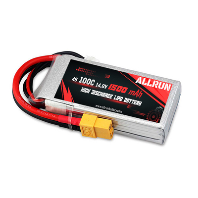 14.8V 4S 1500mAh LiPo 배터리 100C 높은 C 속도 LiPo 배터리 팩