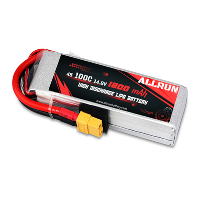 재충전용 100C 1800mAh 4S LiPo 건전지 높은 C 비율 14.8V LiPo 건전지 팩