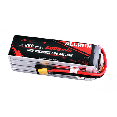 22.2V 25C 의학 리튬 전지 높은 C 비율 6S 6000mAh LiPo 건전지