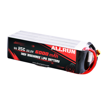 22.2V 25C 의학 리튬 전지 높은 C 비율 6S 6000mAh LiPo 건전지