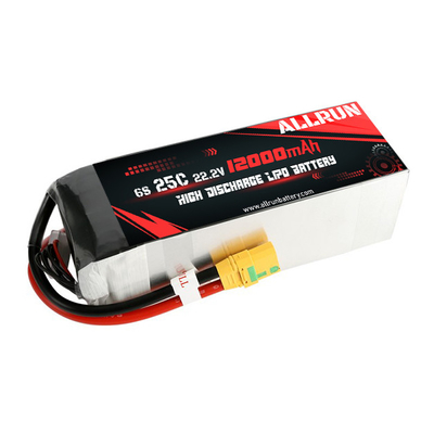 RC 25C 6S 12000mAh LiPo 배터리 22.2V 높은 C 속도 배터리 팩
