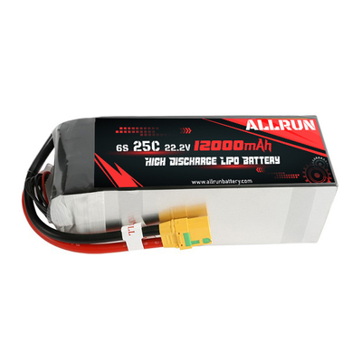 RC 25C 6S 12000mAh LiPo 배터리 22.2V 높은 C 속도 배터리 팩