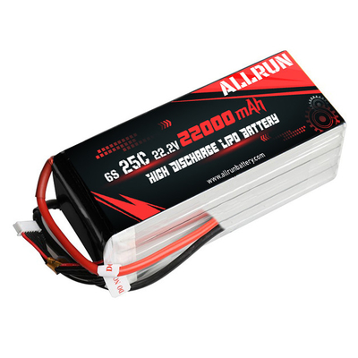 25C 6S 22000mAh LiPo 배터리 22.2V 높은 C 속도 LiPo 배터리 팩