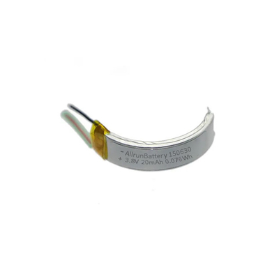 착용할 수 있는 기술 20mAh LiPo 배터리 3.8 V 리튬 이온 폴리머 배터리