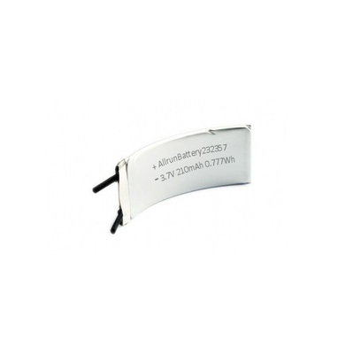 1C 3.7 V LiPo 재충전 전지 210mAh 구부려진 리튬 중합체 건전지
