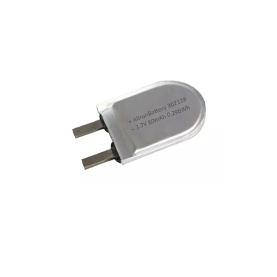 302128 3.7 V 80mAh LiPo 건전지 U 모양 주문 리튬 중합체 건전지 1C