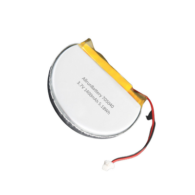 고도 수용량을 가진 관례 3.7V 1400mAh 둥근 LiPo 전지 705040