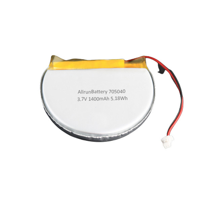 고도 수용량을 가진 관례 3.7V 1400mAh 둥근 LiPo 전지 705040