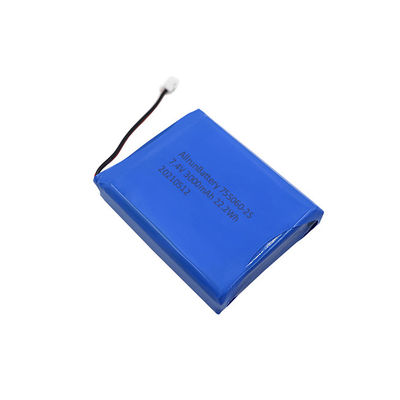 2S1P 7.4V 3000mAh 의학 리튬 전지 팩 강력한 재충전용