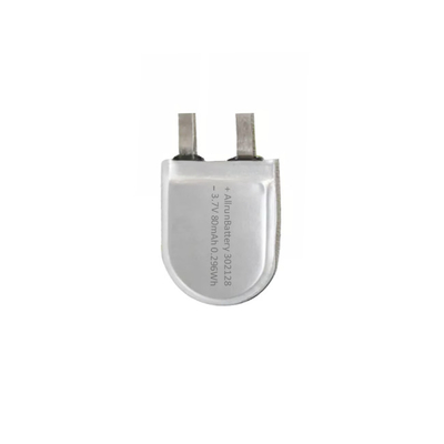 302128 3.7 V 80mAh LiPo 건전지 U 모양 주문 리튬 중합체 건전지 1C